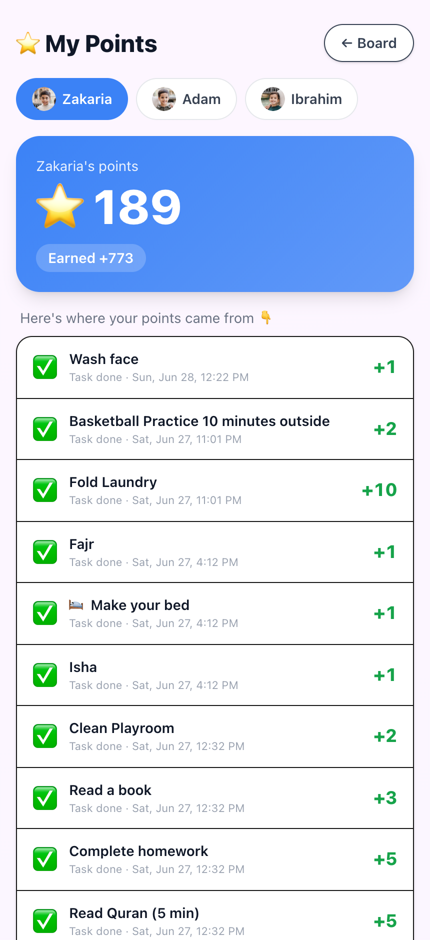 Kid points history on phone